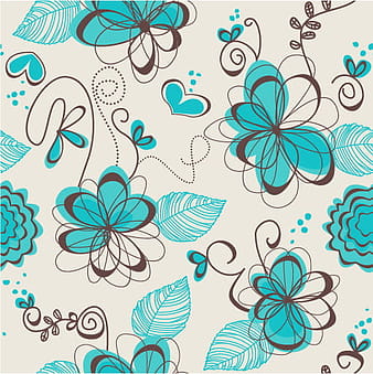 Hand drawn flowers vector seamless pattern eps