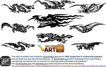 Free Dragons Tattoo eps vector