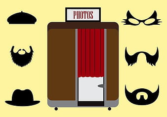 Vector Illustration of a Photobooth and Other Accessories eps