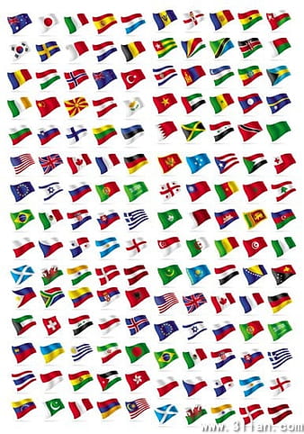 World countries flags vector ai