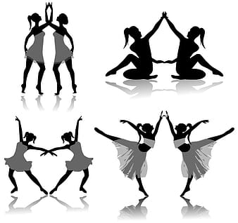 Free Ballet Dancers Silhouettes eps ai vector