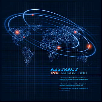 World map and the space vector diagram eps