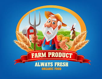Vecteur d'étiquette d'aliments biologiques de ferme  eps