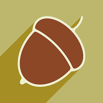Flat with shadow icon and mobile application acorn vector ai eps