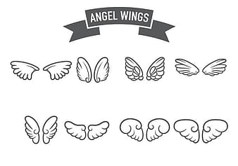 Vector de icono de alas de ángel eps svg