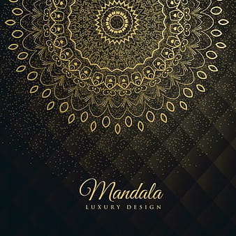 Fondo premium con decoración de mandala dorado. eps