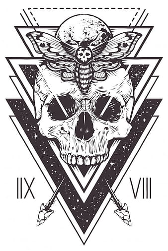 Skull Sacred Geometry Design eps vector