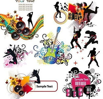 Music elements eps vector