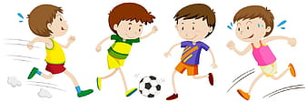 Boys playing different sport eps vector