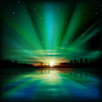 Urban Sunrise Landscape vector  eps