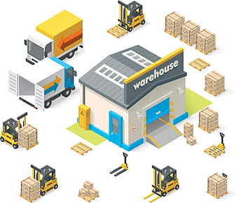 Modern isometric buildings model vector eps