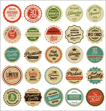 Vintage round stamp label vector  eps