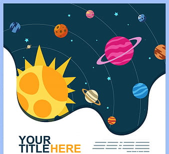 Cosmos background solar system planets orbit sketch ai eps vector