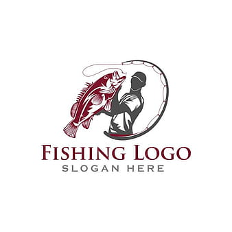Fishing logo design vector material  eps