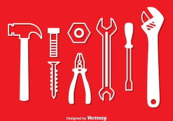 Repair Tools White Icons eps vector
