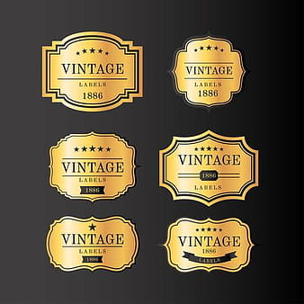 Vector de oro de etiquetas vintage ai svg eps