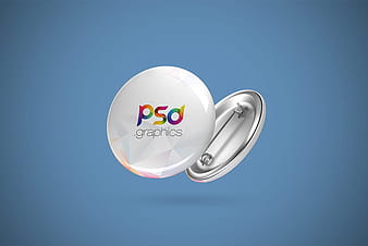 Pin Button Badge Mockup Free PSD psd vector