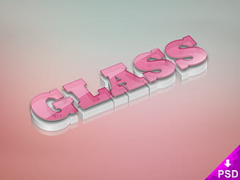 Glass Text Style psd vector