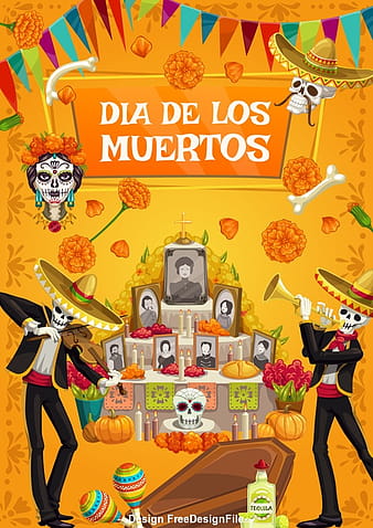 Happy Mexico dead day vector eps