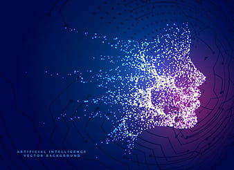 Fondo de concepto de tecnología de cara de partículas digitales para artifici eps