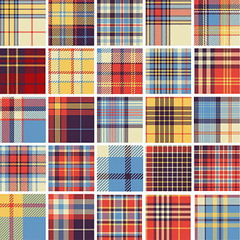 Plaid fabric patterns seamless vector eps