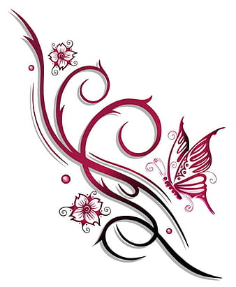 Ornament floral with butterflies vectors material 11 svg