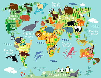 Wild animal with world maps vector  eps