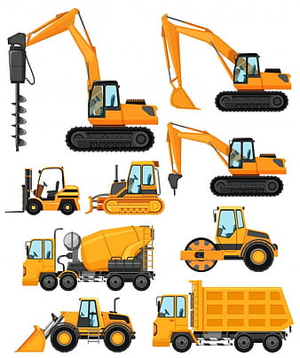 Different types of construction vehicles eps vector