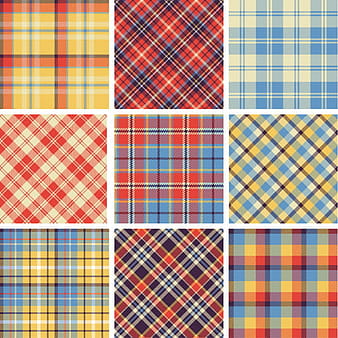 Plaid fabric patterns seamless vector eps