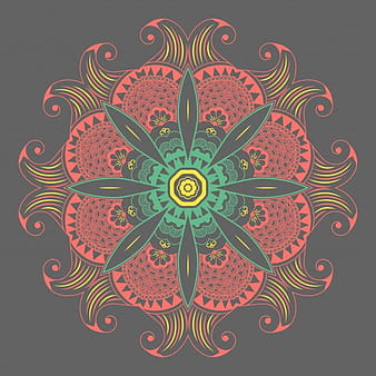 Vector ornamental round lace with damask and arabesque elements. Mehndi style. Orient traditional ornament. Zentangle-like round colored floral ornament. eps