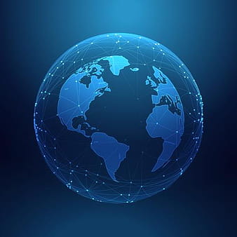 digital technology planet earth inside network lines array eps vector