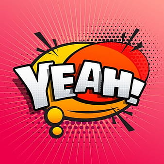lettering yeah comic text sound effect in retro pop art cartoon eps vector