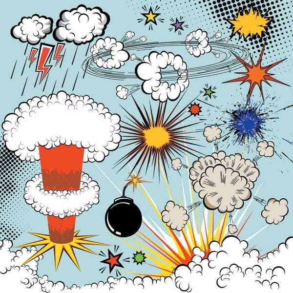 Practical comic element vector eps