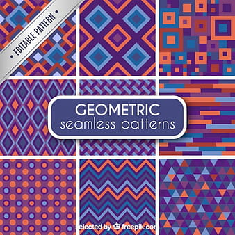 Geometric seamless patterns eps ai vector