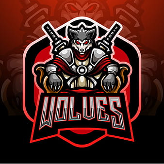 Vector de diseño de mascota de juego de lobos eps