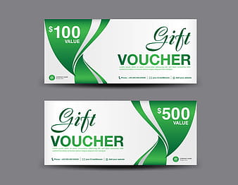 Christmas gift voucher card green vector material  eps