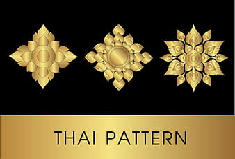 Golden thai ornaments art vector material  eps