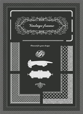Vintage frames decor elements vector set eps