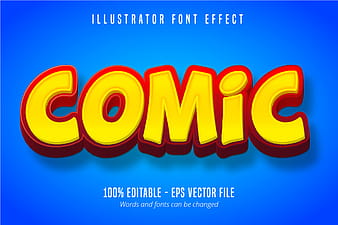 Comic text editable font effect vector eps