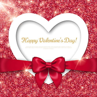 Shiny Valentines day cards with red bow vector  eps