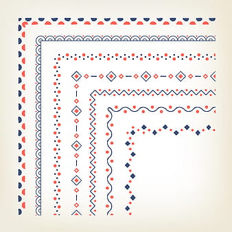 Borders with corner elements vector ai eps