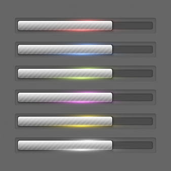 Metallic progress bars collection eps vector