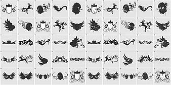 Continental wings and other elements of vector material eps