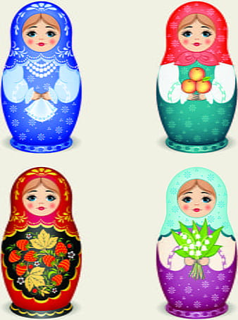 Cute russian doll design vectors eps