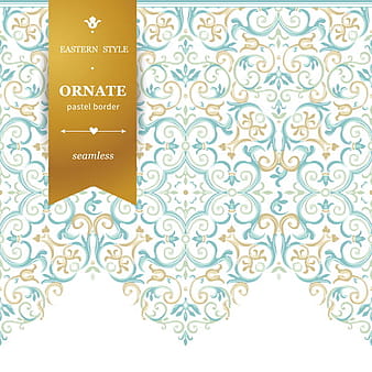 Ornate pastel border seamless vector  eps