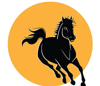 black horse running eps ai vector