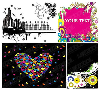 Heart-shaped vector material and other elements of urban tre eps
