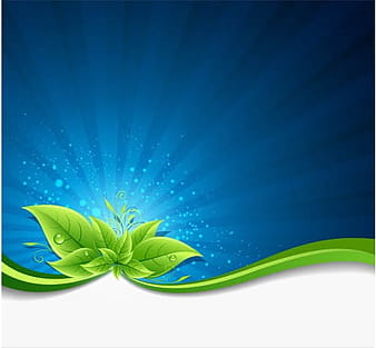 Nature green leaves backgrounds set vector ai