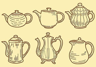Sketchy Teapot Icons Vector svg eps