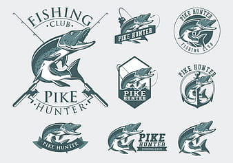 Pike Fishing Badge Vector ai